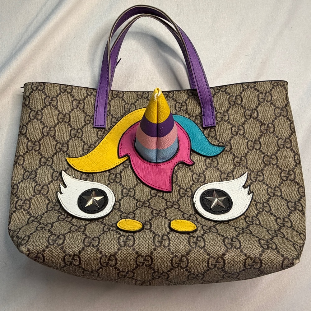 🦄 ✨ KIDS Gucci GG Supreme Unicorn Tote Bag | Rare Limited Edition | Authentic ✨🦄